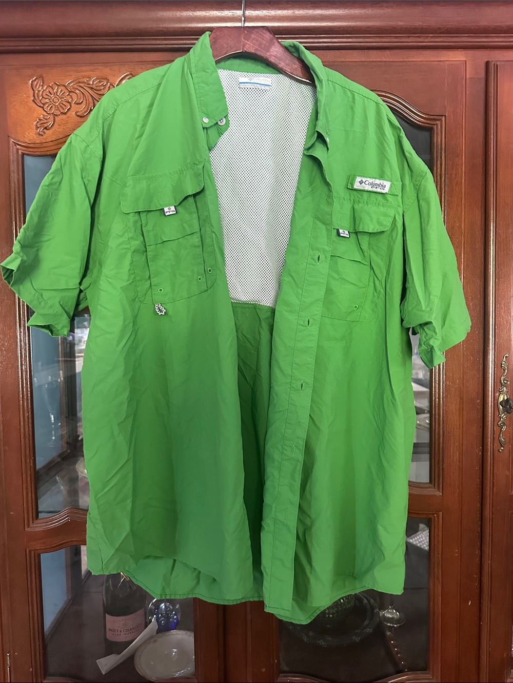 Columbia Men's Short-Sleeve Fishing Shirt Jacket - Bright Green